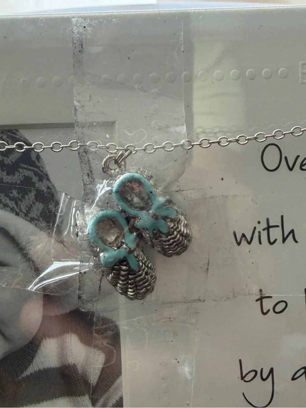 Nordstrom Baby Boy Glass Photo Frame with Silver Bootie Charm
